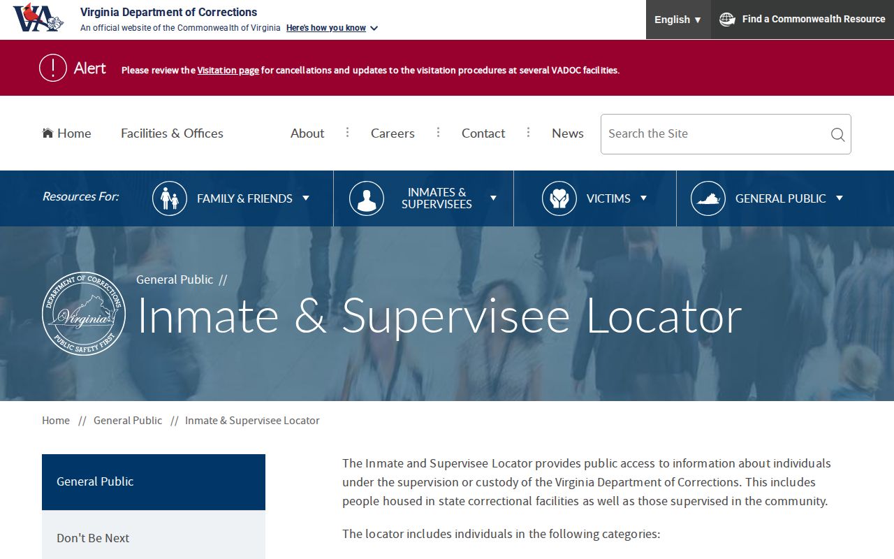 Virginia Department of Corrections locator for later Surry County custody records